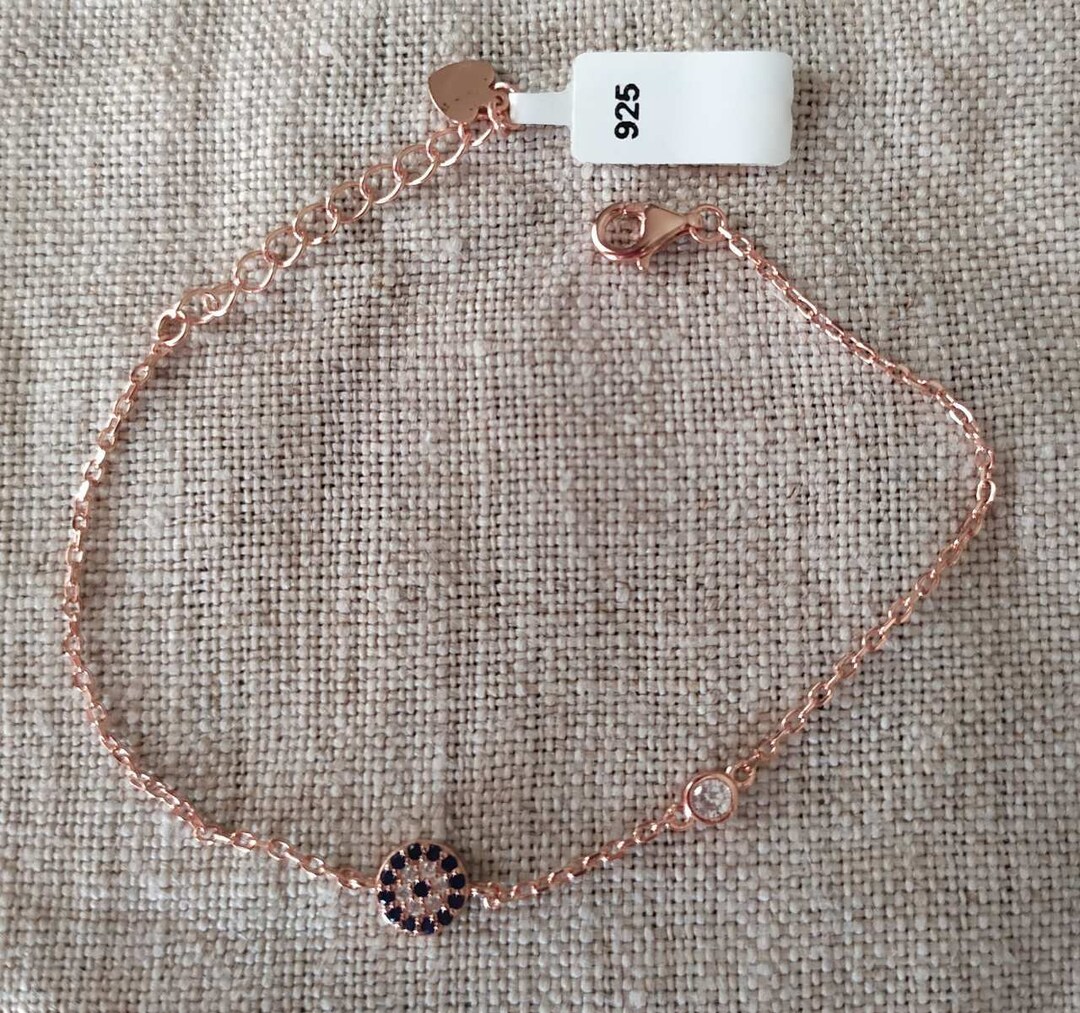 Lucky Eye Bracelet With Swarovski Crystals 925 Sterling Silver Rose Gold Plated lucky Amulet Bracelet protection Bracelet 8582 Etsy Canada