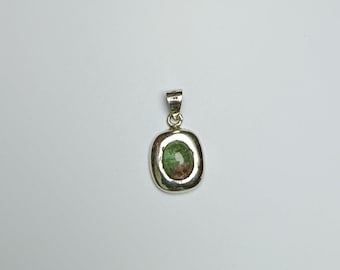 Sterling Silver Pendant with Tourmaline - Multicolor Gemstone Jewelry - Boho Everyday Pendant - no 2946