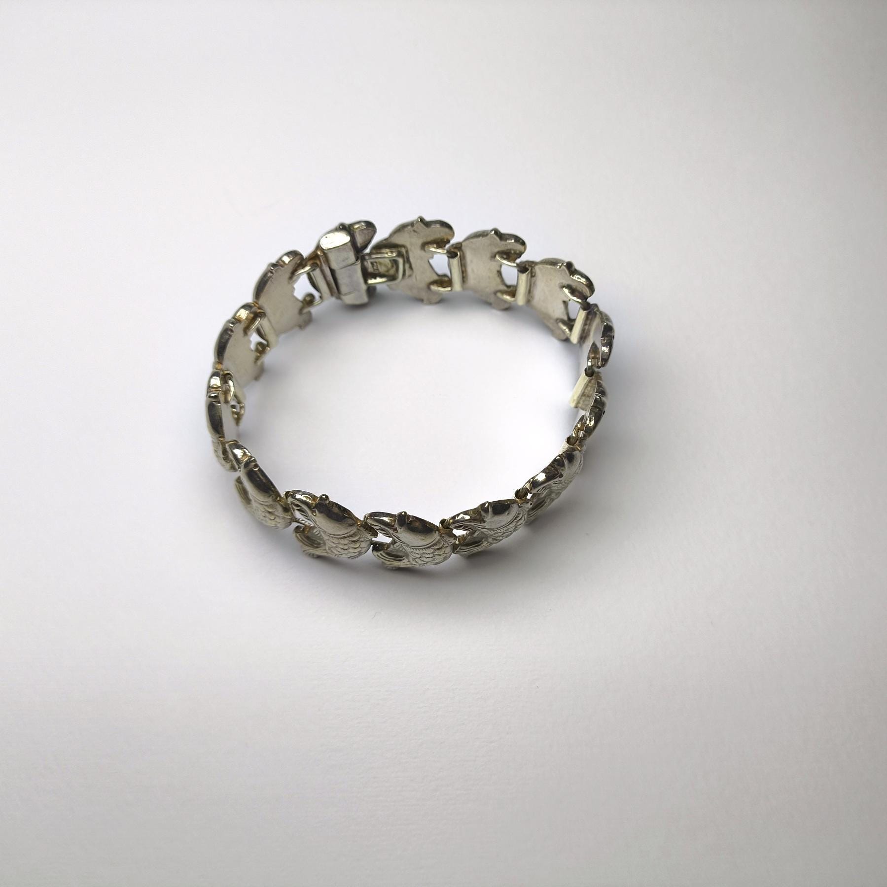 ヴィンテージスタイル スターリングシルバー フィッシュブレスレット