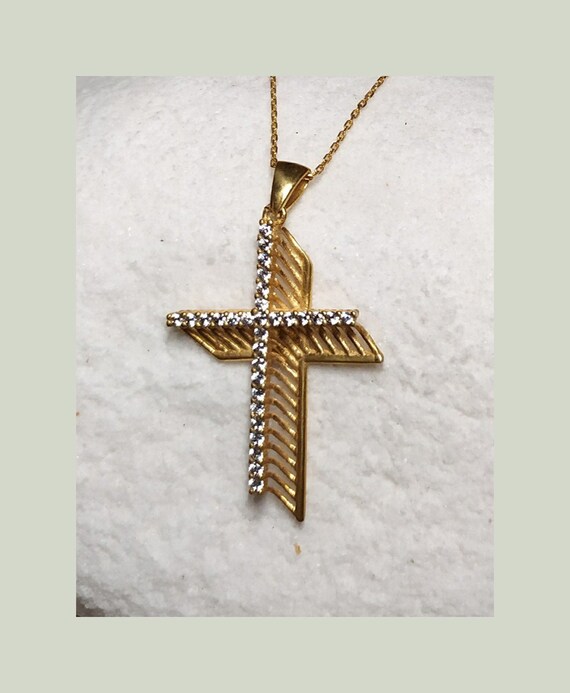 Sterling silver gold plated CZ pendant Sterling silver gold plated CZ pendant