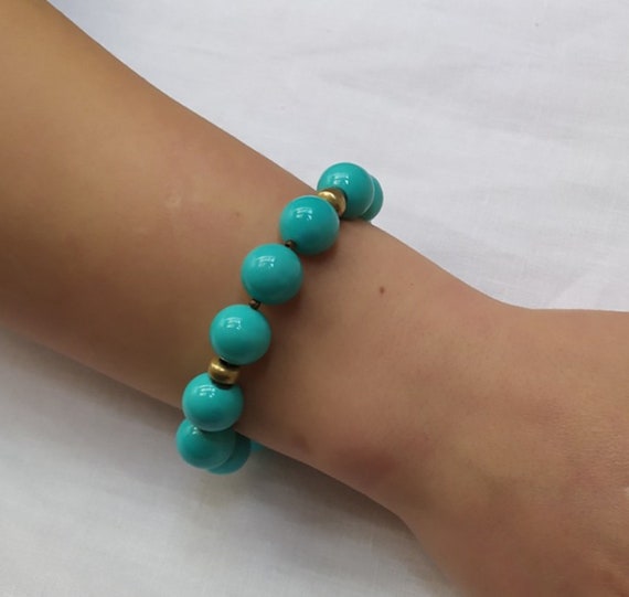 Bracciale di perle d'acqua dolce naturali con pietre turchesi, braccialetto personalizzato, braccialetti di perle vere con perline da 6 mm, regali di gioielli personalizzati - Italia