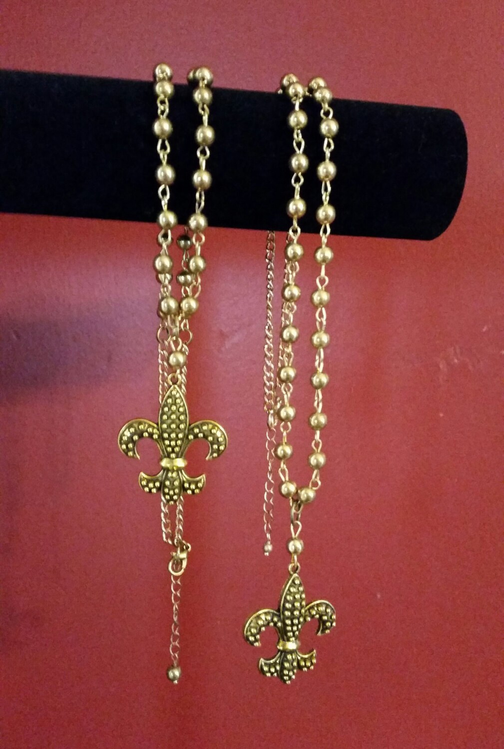 Pendentif Et Chaîne Anciens Plaqué Or 1940 Art Déco - Avec Cristal Améthyste, Occasion