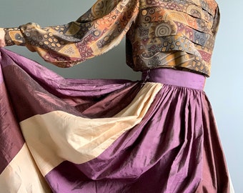 raw silk maxi skirt