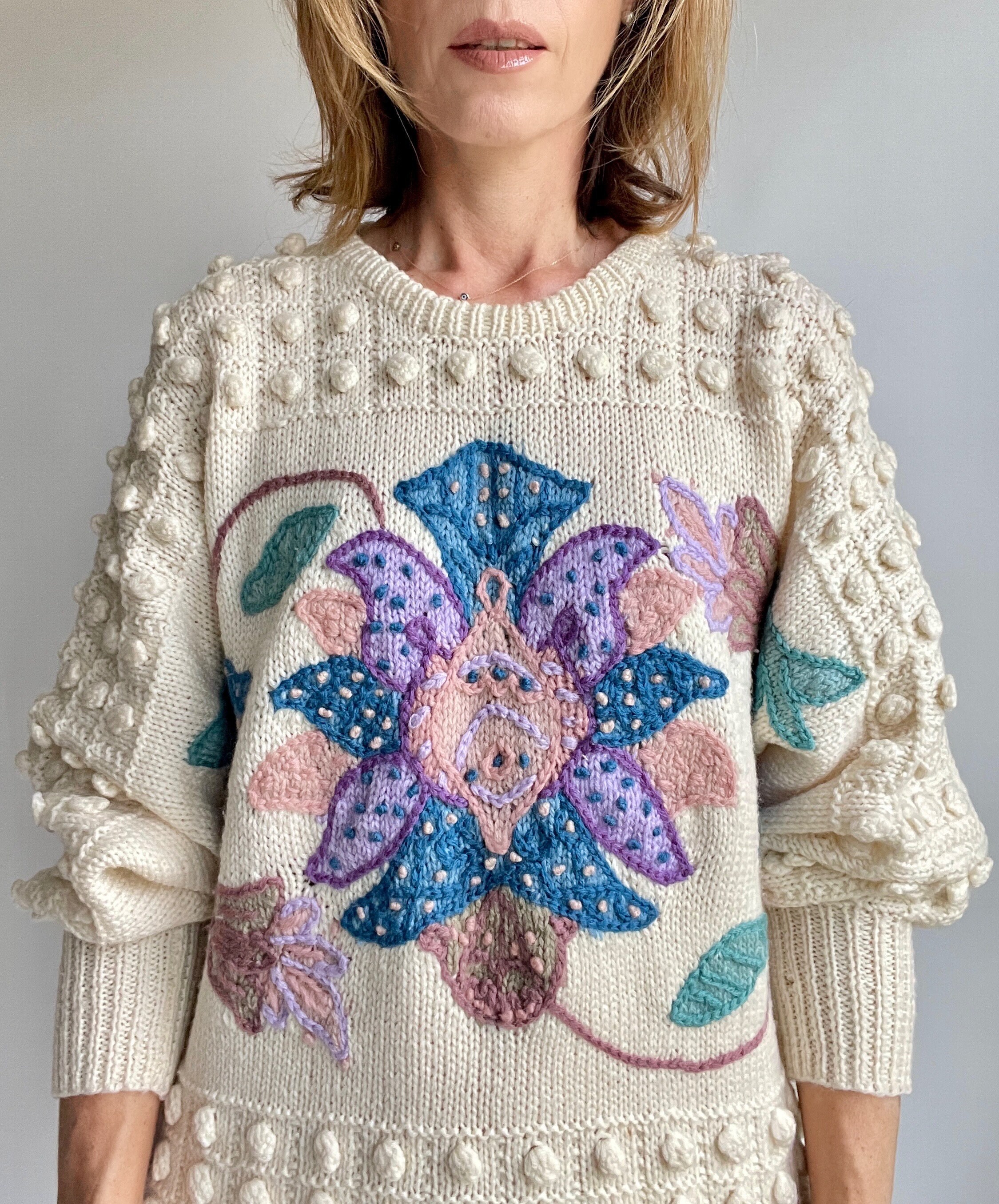 トップス [GROWN] KNITTED PULL OVER / FLOWER DRUM Grown Clothing USA Organic Knit Sweater - Petal – The Little