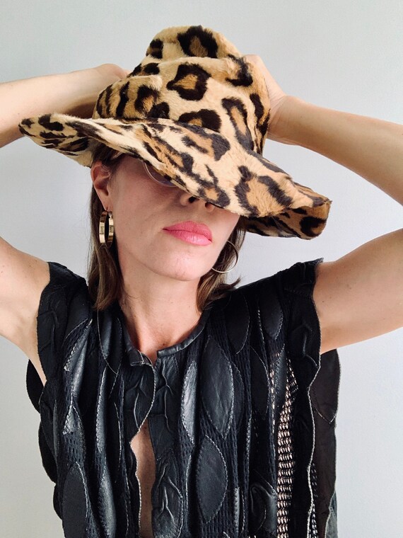 Vintage 60s ADOLFO Réalités Faux Fur Leopard Anima