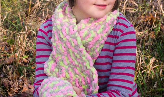 Childs Crochet Scarf Made With Bernat Baby Blanket Yarn