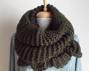 Big Chunky Open Edge Handknit Scarf Oversize Scarf Large Knit Scarf / Custom Colors / FAST DELIVERY