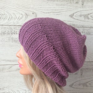 Knit hat slouchy knit hat women hat winter hat chunky knit hat womens hat knit beanie