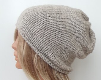 Slouchy hat knit hat slouchy knit hat made to order any color