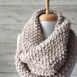 Chunky Knit Scarf Cowl Scarf Knit Infinity Scarf Womens Scarves Fall ...