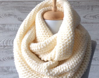 Knit Scarf, Scarf, Infinity Scarf, Mens Scarf, Cowl, Knit Infinity Scarf, Chunky Scarves / FAST DELIVERY
