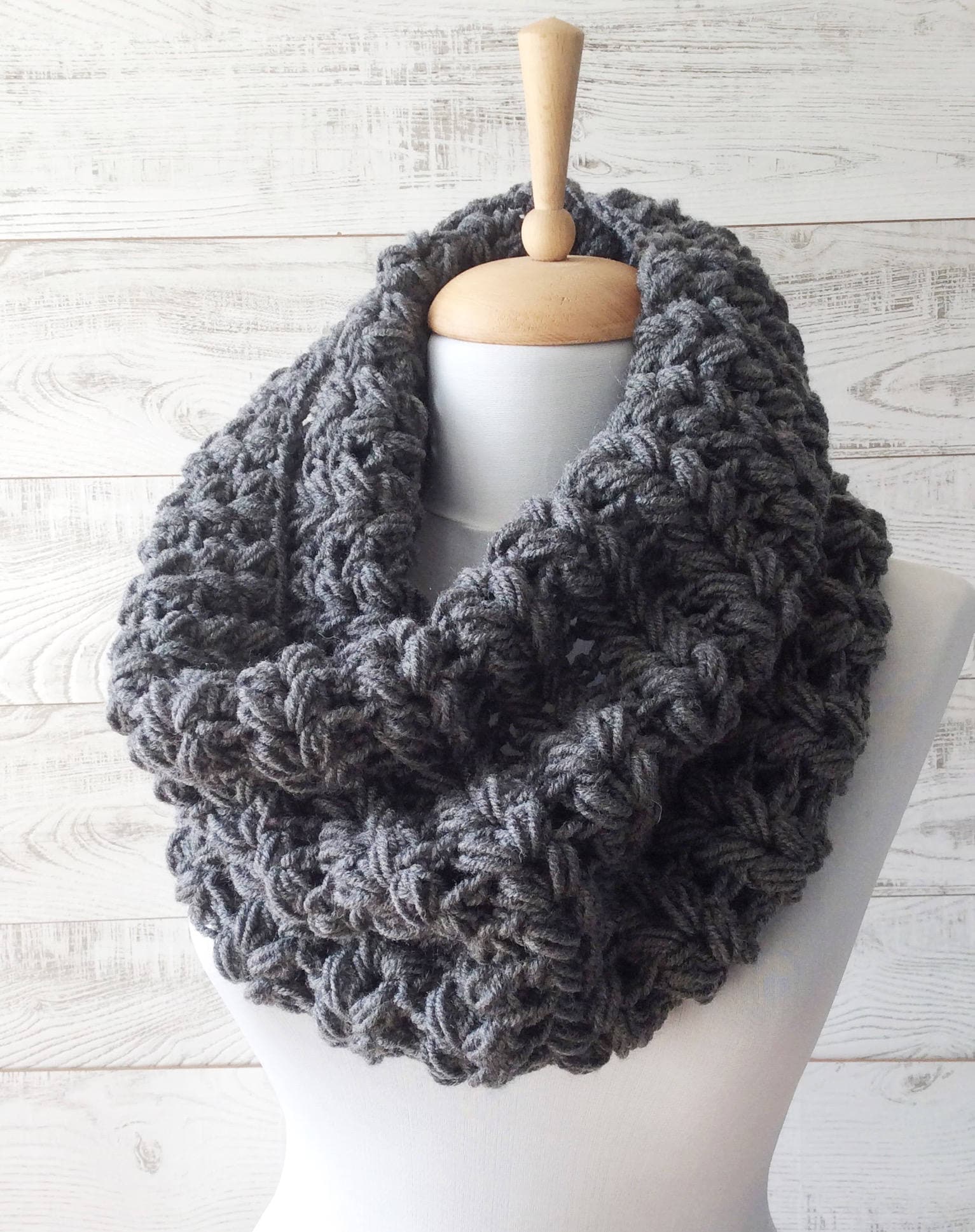 Knit Infinity Scarf Chunky Scarf Crochet Scarf Cowl Winter | Etsy