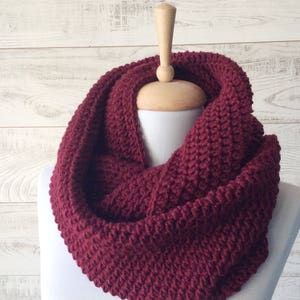Wool Knit Infinity Scarf Scarf Chunky Knit Scarf Circle Winter Scarf ...