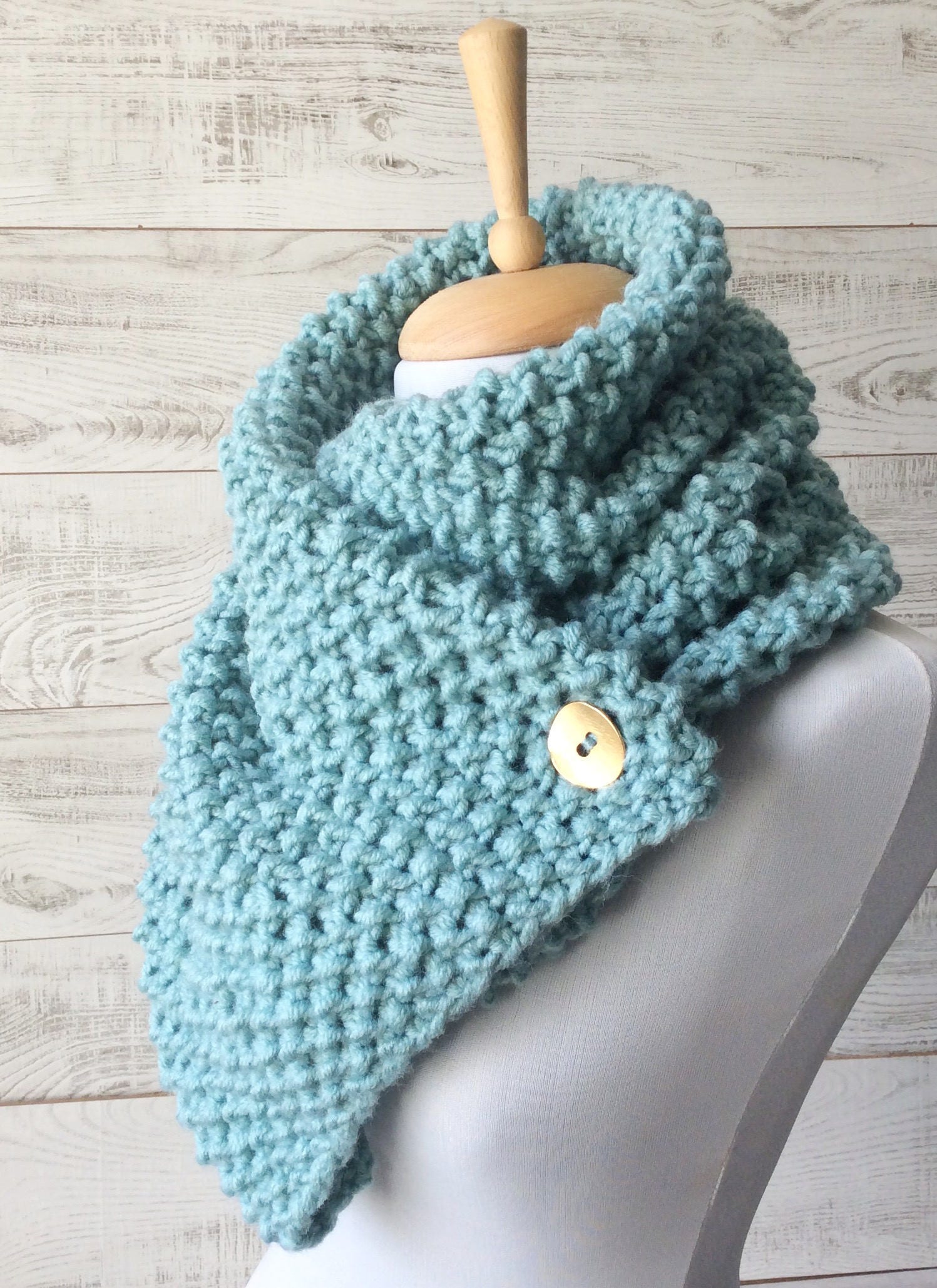Chunky Knit Infinity Scarf Boston Cowl Button Knit Scarf - Etsy
