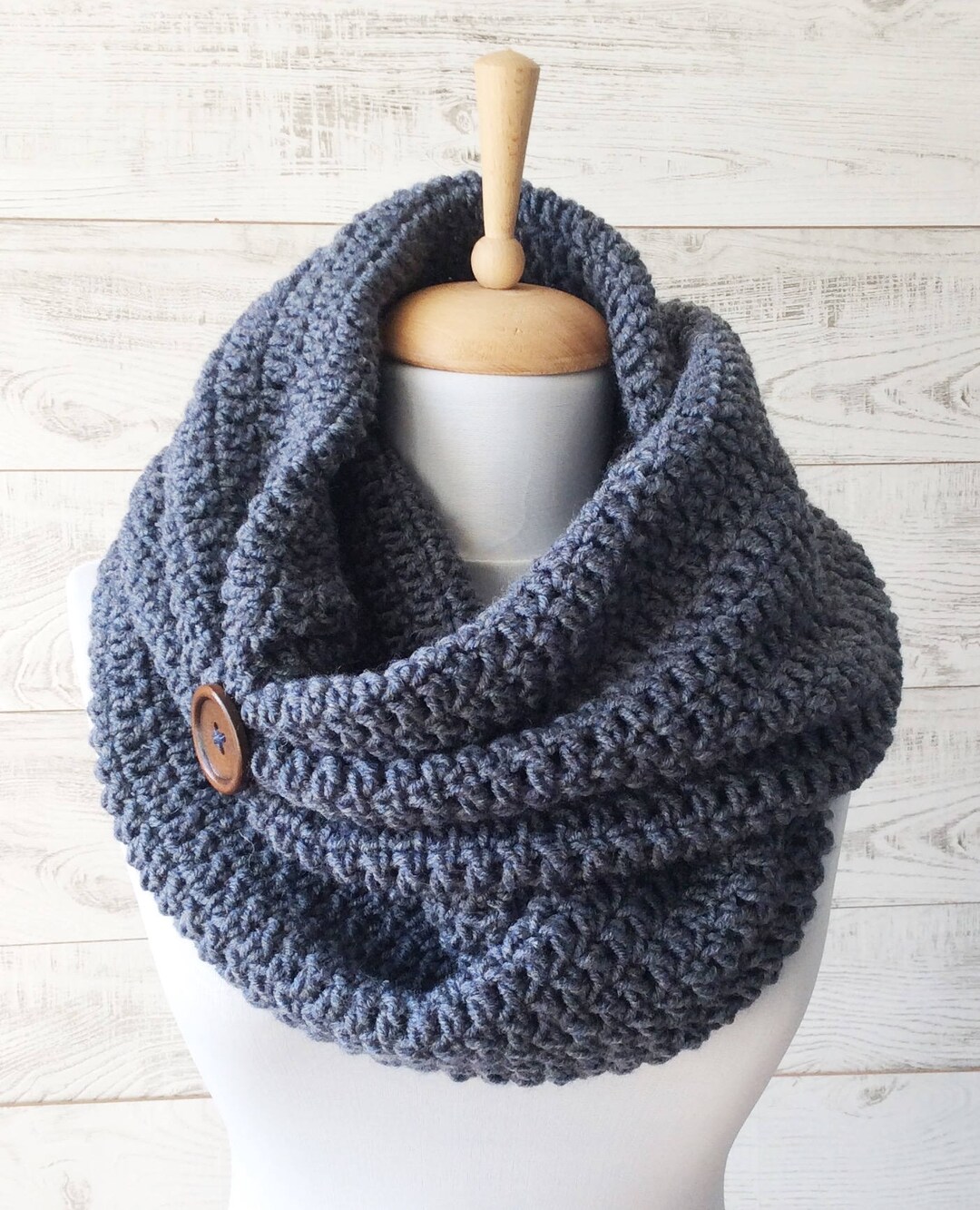 Oversize Knit Scarf Infinity Wool Scarf Winter Fashion Large Knit Scarf ...