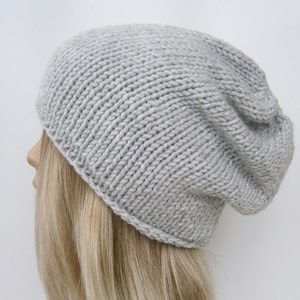 Wool knit hat slouchy hat knit hat mens hat unisex knit hat made to order any color