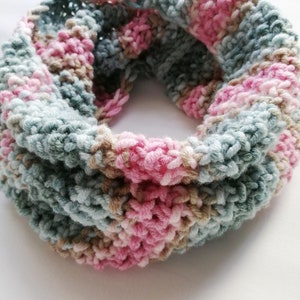 Winter Knit Cowl Scarf Infinity Scarf Handmade Scarves Christmas Gift