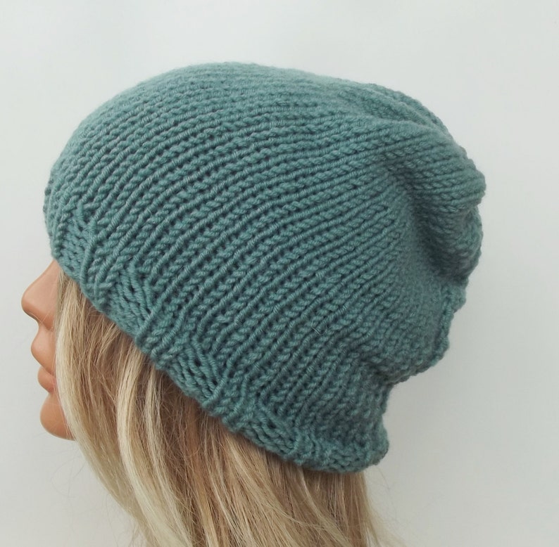 Knit hat knit slouch hat beanie hat women hat knit women hat wool hat slouchy hat knit hat Many Color Avaliable image 2