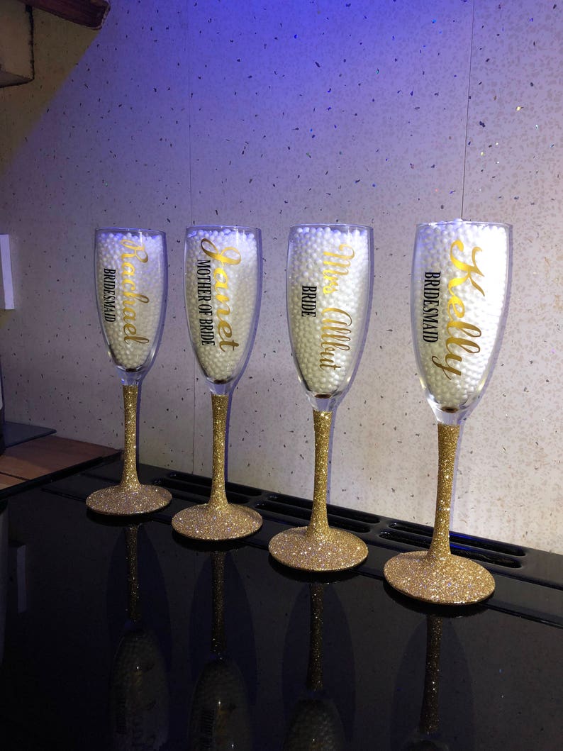 Bridesmaid champagne flutes bride flute mother of the bride. Etsy