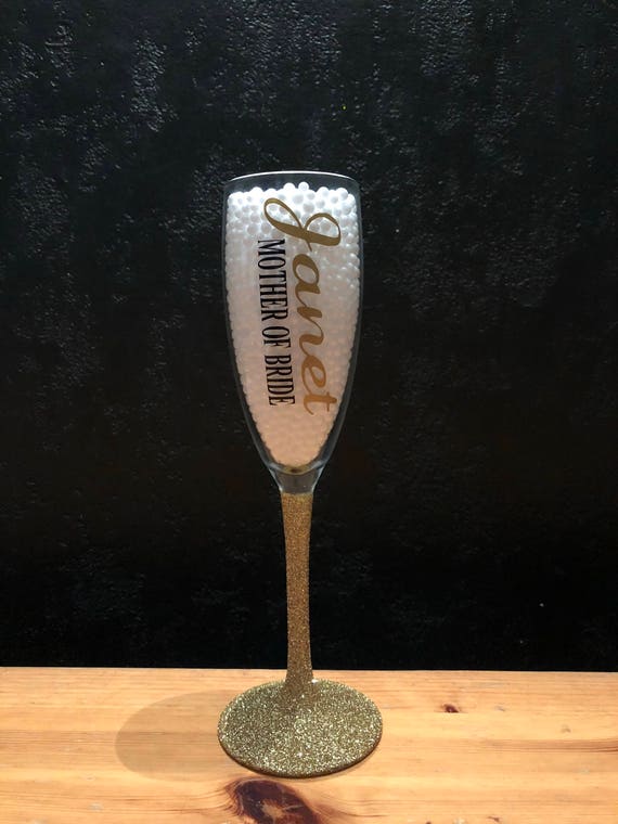 Or Rose Autocollant Vinyle Autocollant personnalisé de flûtes à champagne vin Gin verre