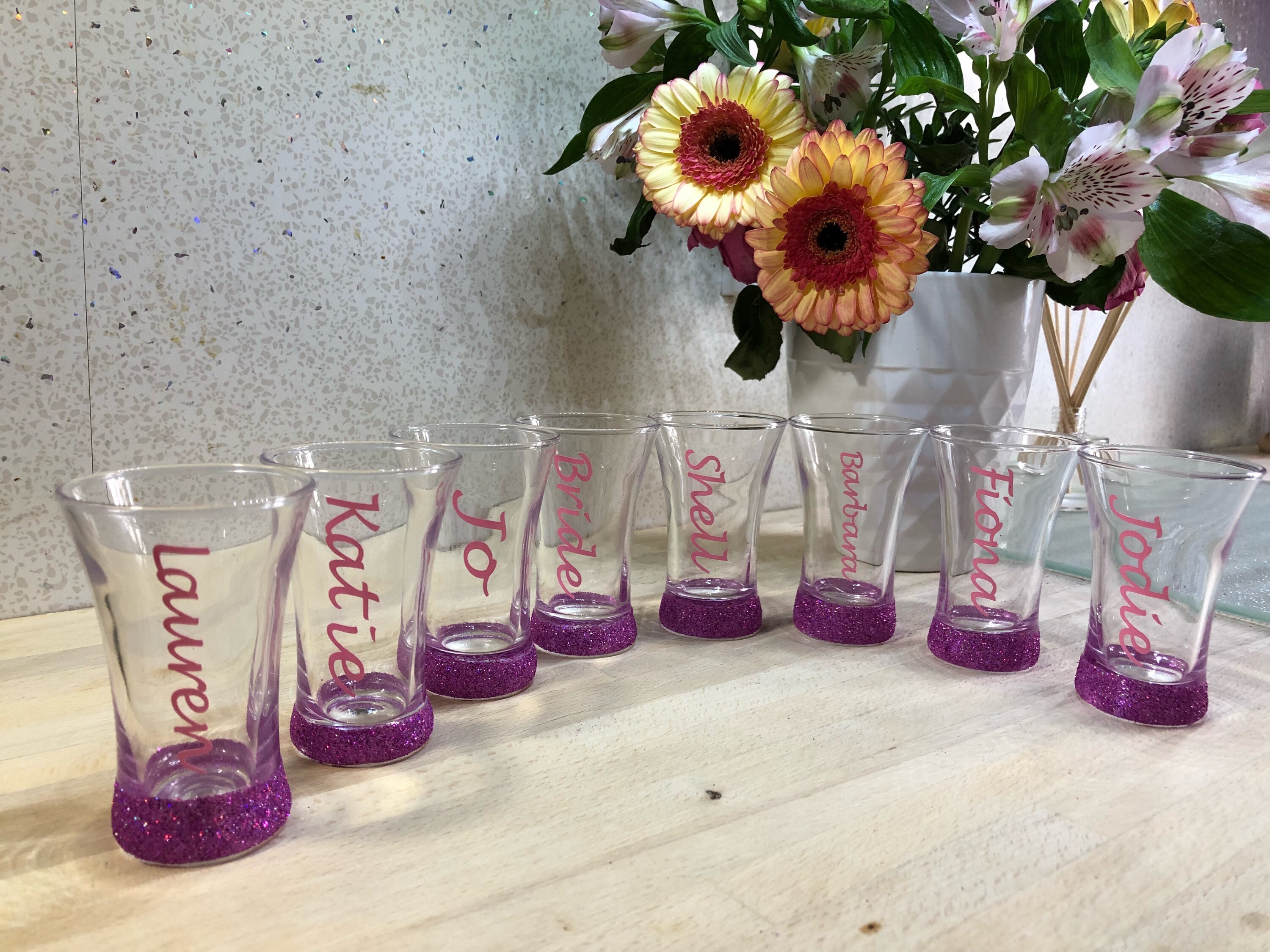 Personalised shot glasses hen party wedding favours Etsy