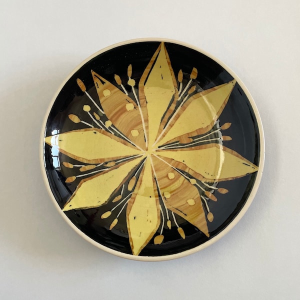 Vintage Hand Painted Decorative Plate / Dish (Signed) Circa 1970s