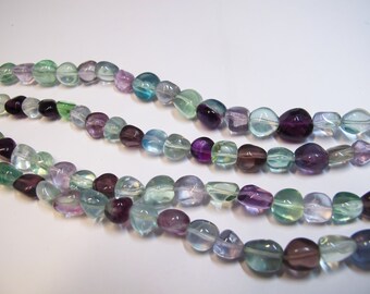 Fluorite Nuggets Strand Natural Orange Fluorite Smooth Nuggets Beads Quality Fluorite Necklace 9x7-10x7 MM SKU#BCI931 107 Cts