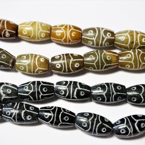 Met de hand gesneden agaatkralen 12x18 mm - Natuurlijke agaat kralen - Designerkralen - Zwart of olijfgroen