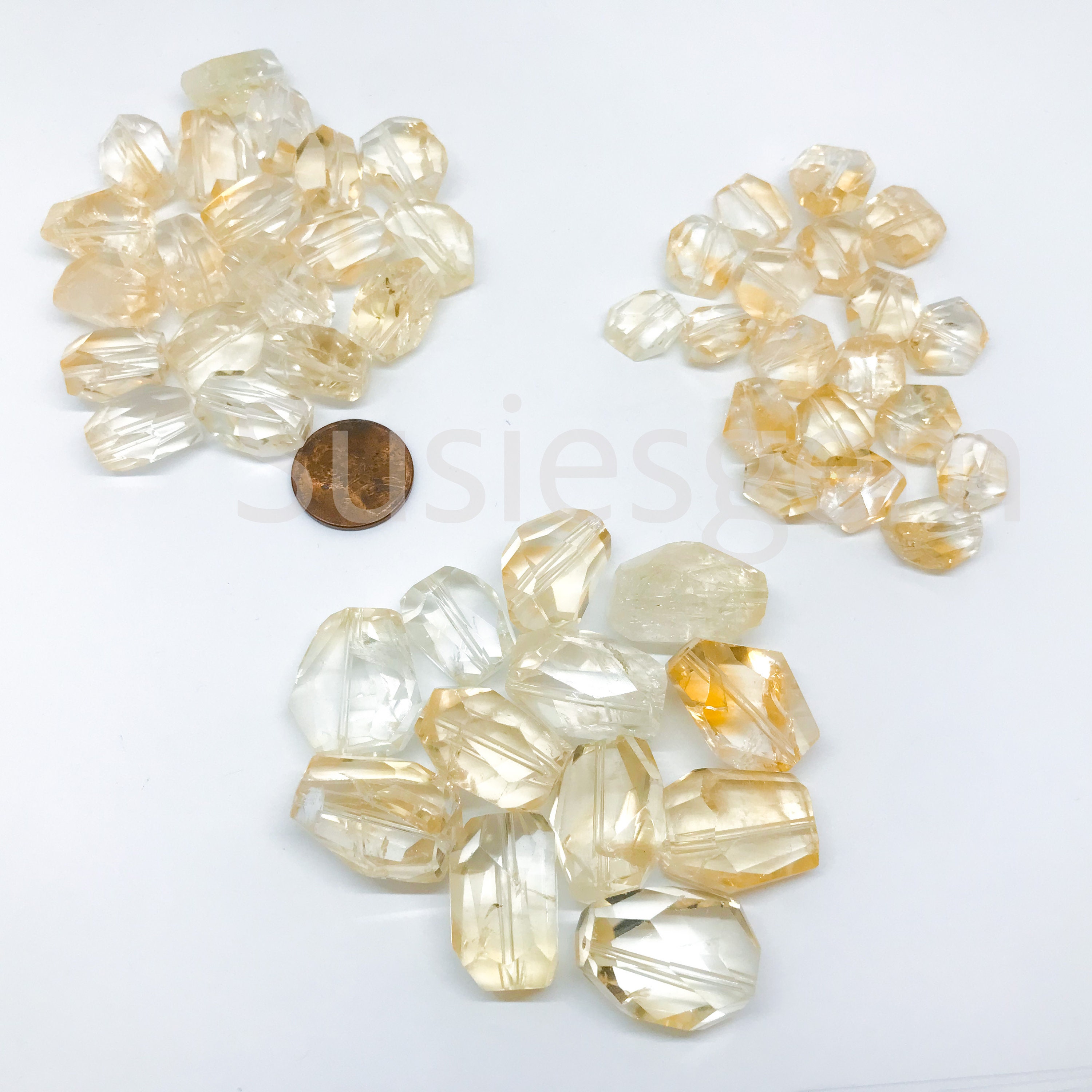 Genuine Citrine Faceted Nuggets Yellow Crystal Gemstone - Etsy