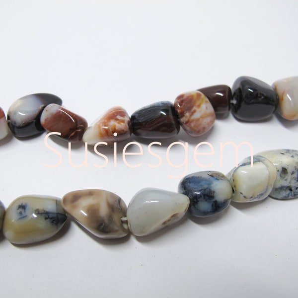 Natural free from agate nuggets 14-16mm. Genuine Brown/Gray tumbled stone beads. Well polished