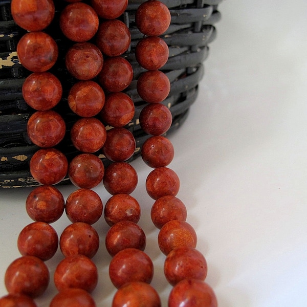 Red sponge coral beads. 12mm red beads, Natural texture, Jewelry making supply