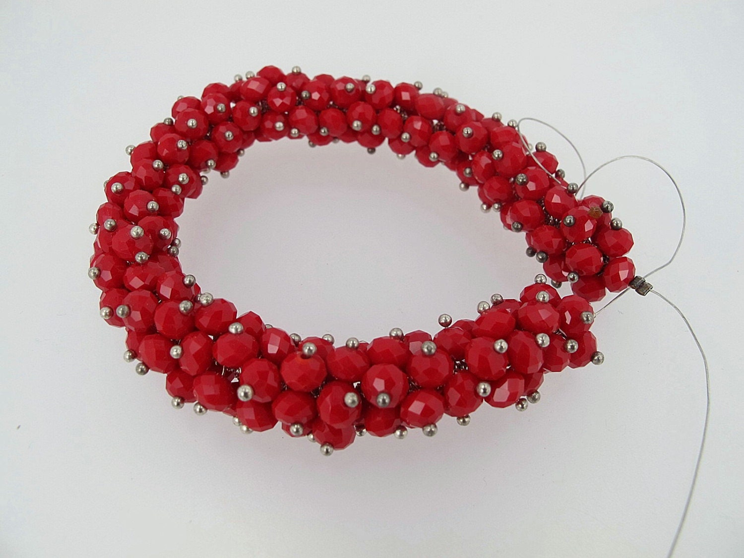 Red Dangle Christmas Red Dangle Beads 5x8mm. Ruby Red Pre-made Dangle Charm Beads ...