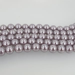 South Sea shell pearl beads 10mm. Lavender color Mother of pearl. Light purple. High luster. Full strand 16&#39;&#39;