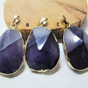 Genuine Amethyst Pendant 30mm. Natural Amethyst Pendant. Healing stone pendant. Necklace making