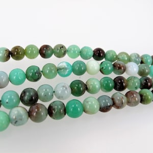 Genuine Chrysoprase round beads. Green Chrysoprase gemstone 8mm, 7.5&#39;&#39;. DIY loose beads