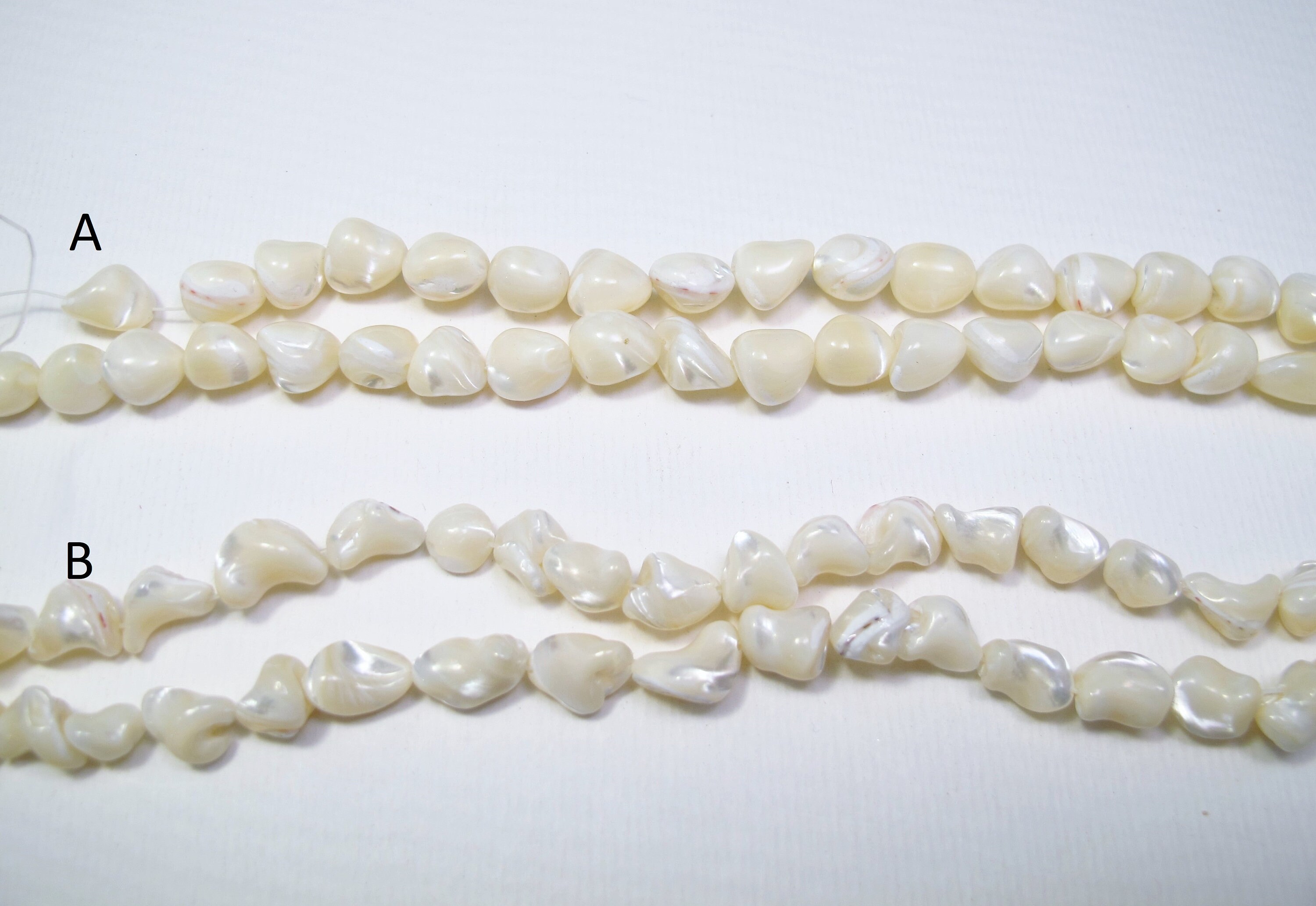 MOP Shell Nugget Beads. Natural Mother of Pearl Shell Beads 