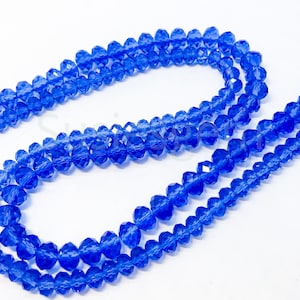Navy blue crystal faceted rondelle beads 4x6mm /5x8mm - Dark blue crystal beads 16&#39;&#39; -DIY loose beads