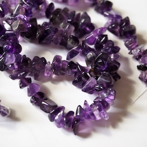 Amethyst Splitter. Natürliche Amethyst Splitter. Lila Edelsteinperlen 45 cm