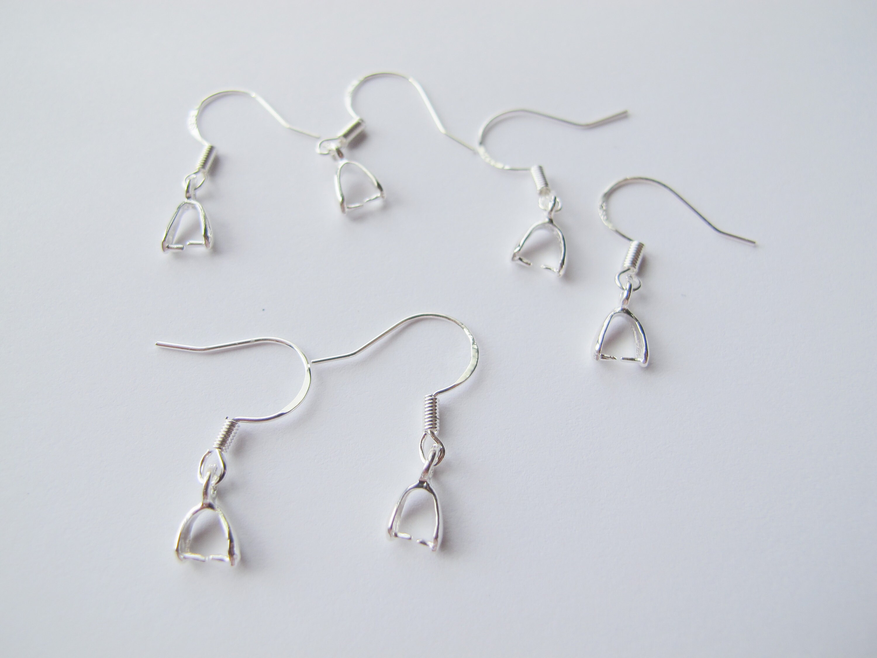 925 Sterling Silver Hook Earring/pinch Bail Earring/ Ear Wire Etsy