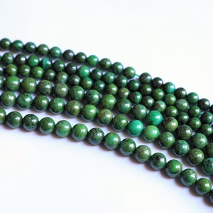 Natural Green pyrite round beads, Full strand 8mm/10mm Iron Pyrite Inclusions Gemstone beads