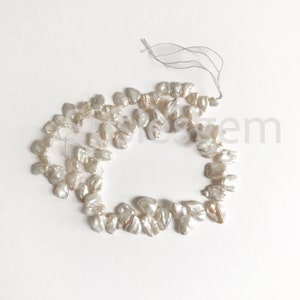 Freshwater Pearl Heshi pearls 12-16mm. Natural Baroque Biwa Keishi Pearls. Graduated Cornflake pearls 15&#39;&#39;