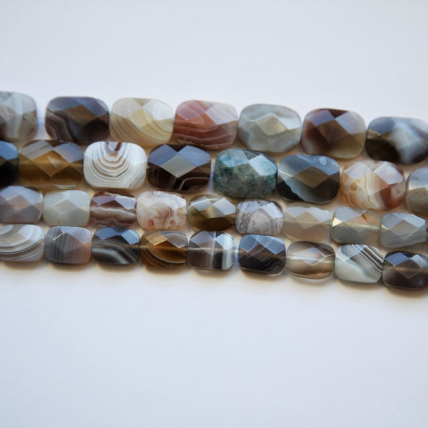 Natural Botswana agate faceted rectangle beads. High quality. Jewelry making beads