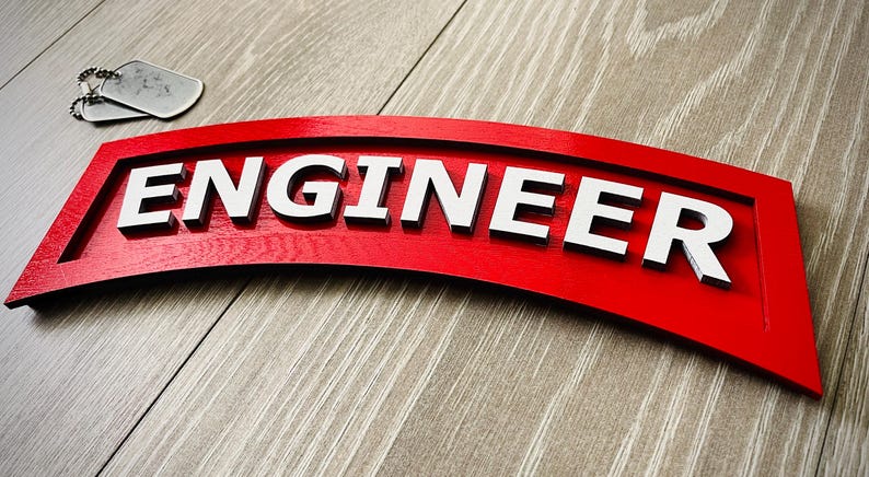 ENGINEER Tab Plaque - Army Engineer Gift - Military Wall Decor - Etsy