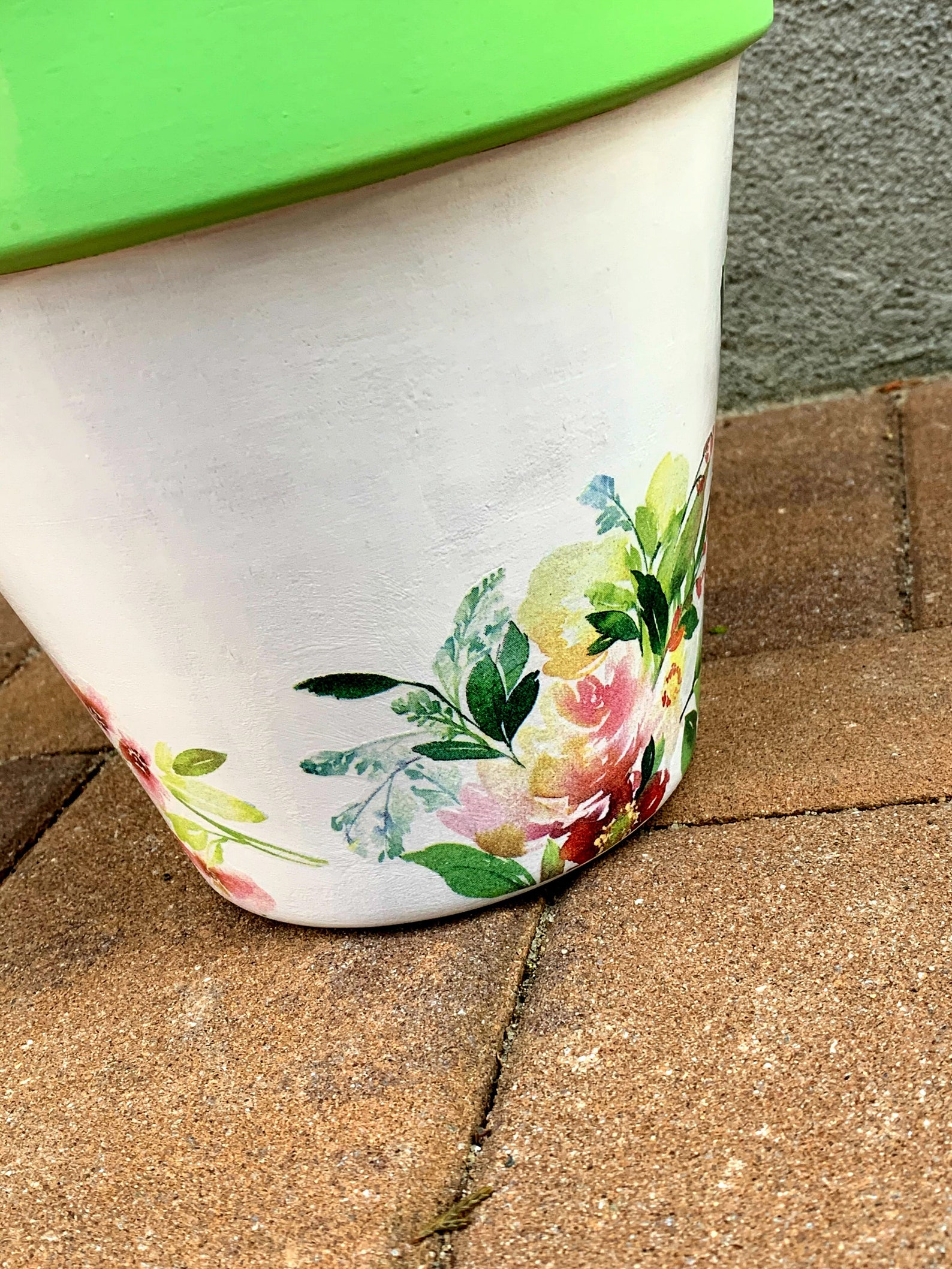 Decoupage Clay Pot Painted Terra Cotta Planter Custom Etsy
