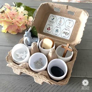 Resurrection Eggs – Christian Easter Story Activity with Devotional Cards, Bible Lesson Eggs for Kids & Adults, Teaching the Story of Jesus