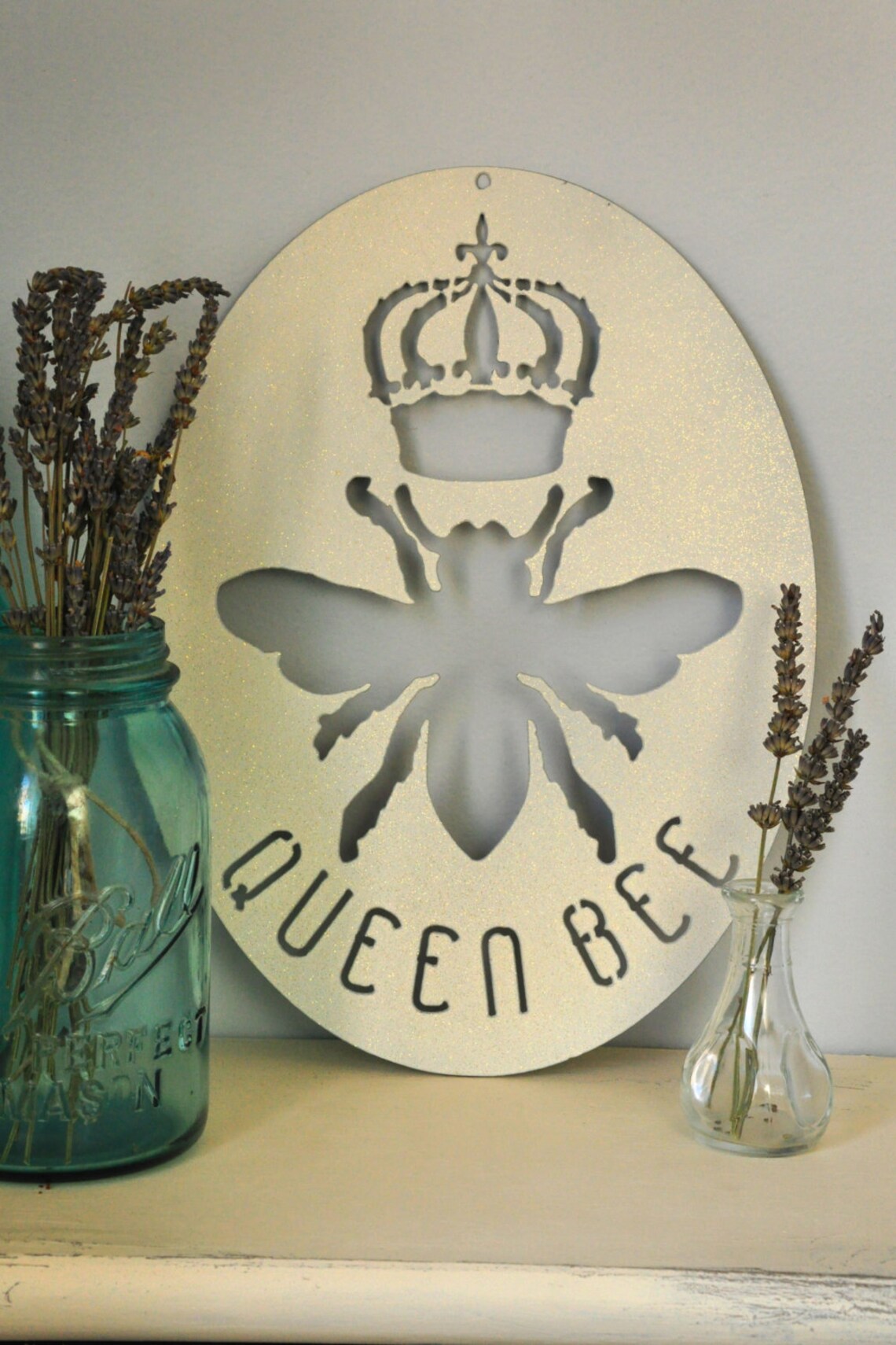 Queen Bee Metal Art Plaque Wall Hanging Garden Sign Hive Etsy