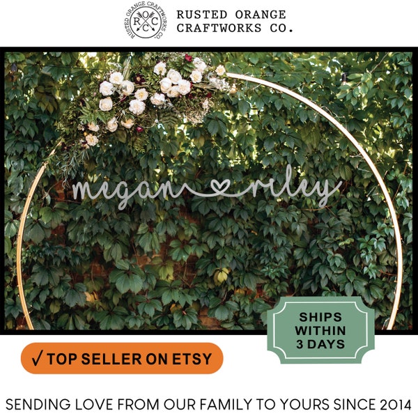 Personalized Metal Name Sign with Heart: Custom Wedding Anniversary Decor - I Heart You