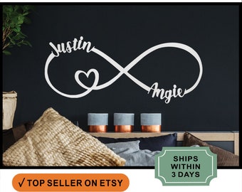 RUSTED ORANGE Wedding Gift Infinity Sign with Heart -romantic decorations special night -bedroom wall decor above bed -master bedroom decor