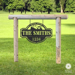 Home on the Range Address Plaque - Nature Decor Outdoor Rustic Personalized House Numbers for Outside with Wildlife Forest Number Sign