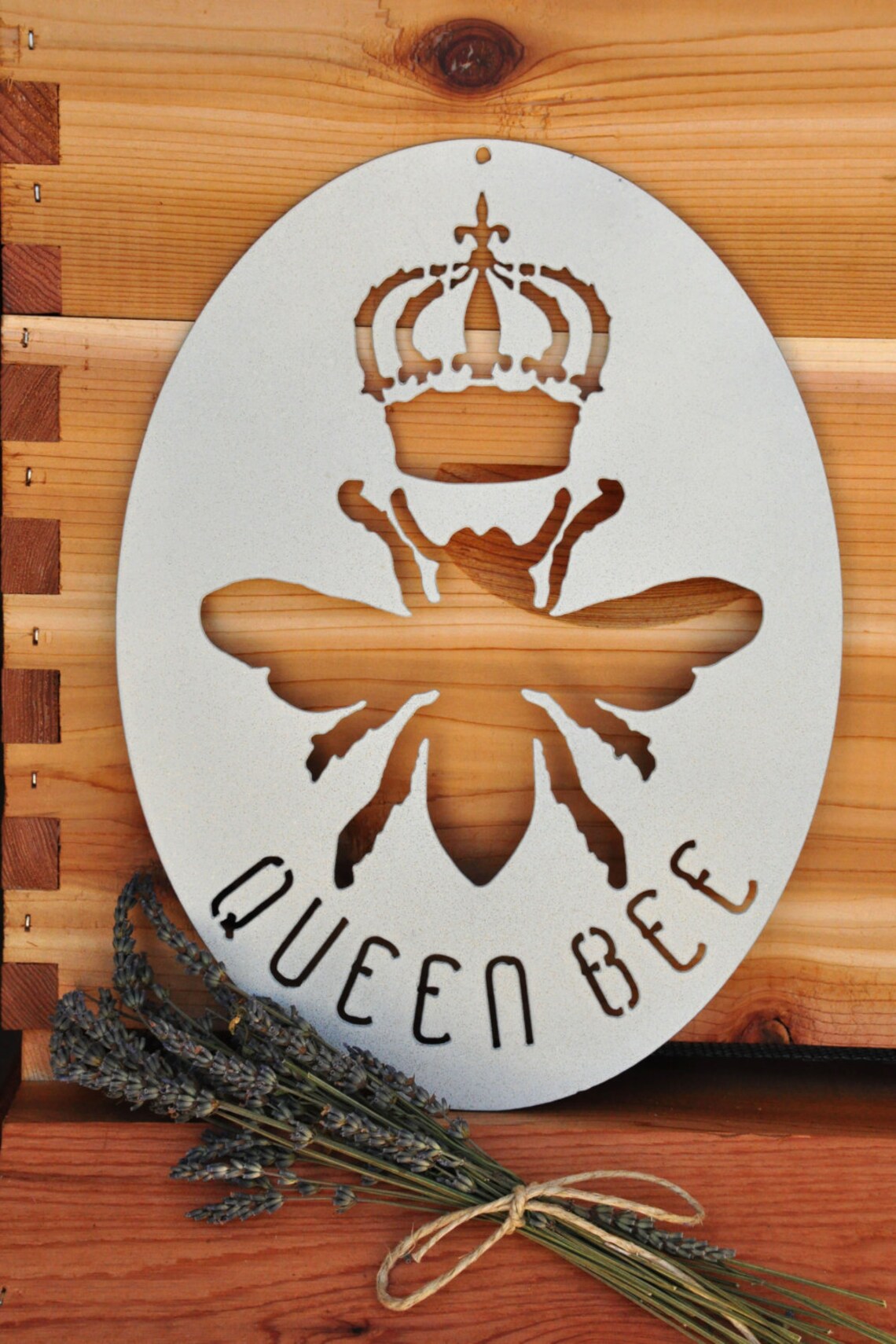 Queen Bee Metal Art Plaque Wall Hanging Garden Sign Hive Etsy